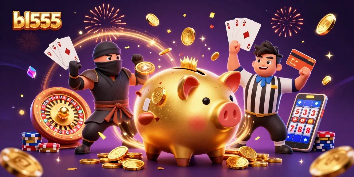 Experience the excitement at bl555 with a lively casino showdown of vibrant characters and dynamic gaming elements.