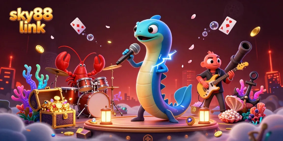Experience the thrill of winning with the sky88 link in this vibrant underwater casino scene.