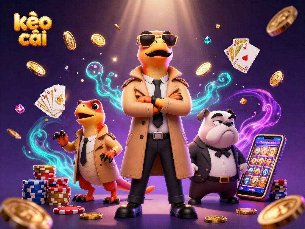Engage with kèo nhà cái by entering a vibrant casino scene featuring raptors in disguise.