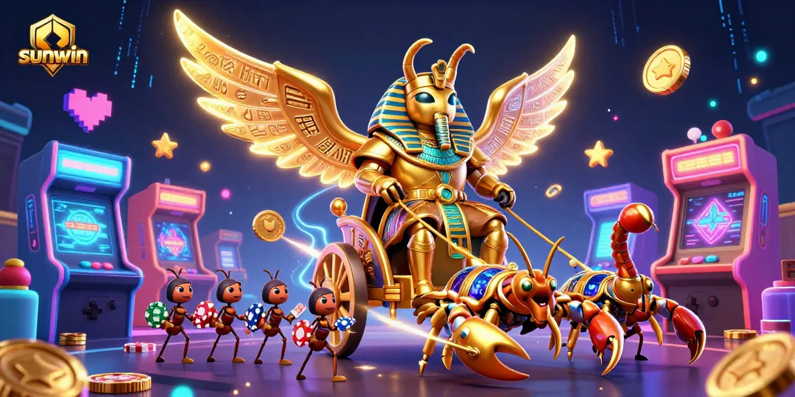 Engage in thrilling gameplay with sunwin's vibrant 3D casino illustration featuring dynamic characters.