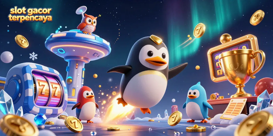 Play dynamic slot gacor terpercaya with fun illustrations highlighting exciting gaming features.