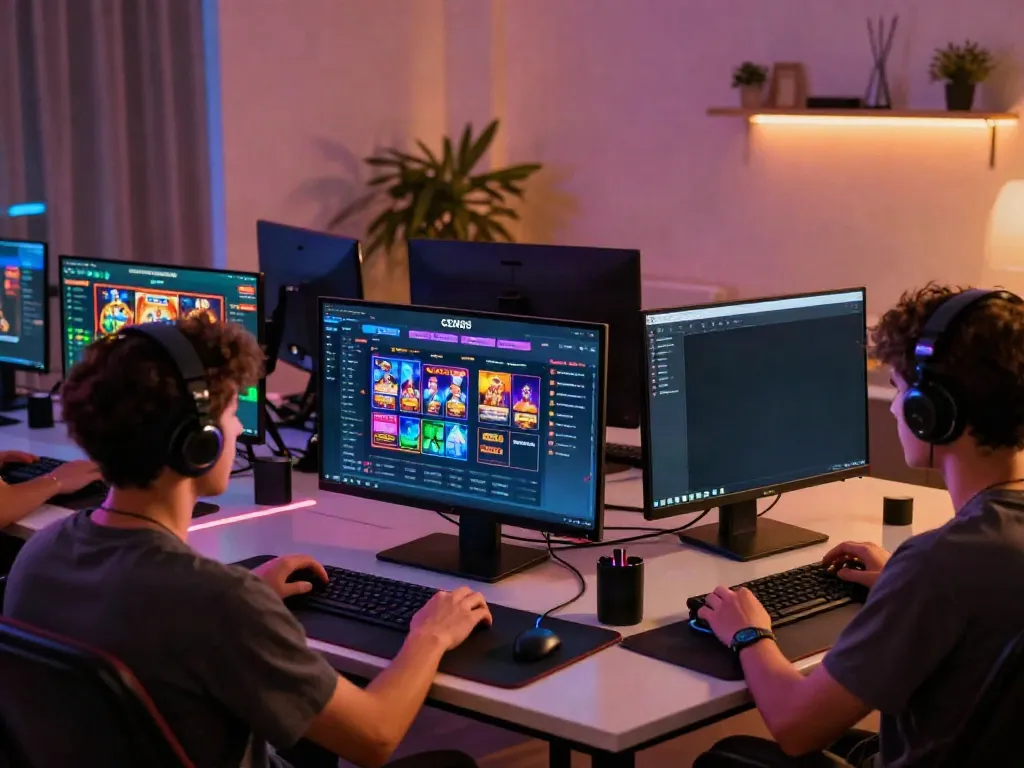 GEM88 online gaming session at home office showcasing interactive entertainment options and vibrant atmosphere.