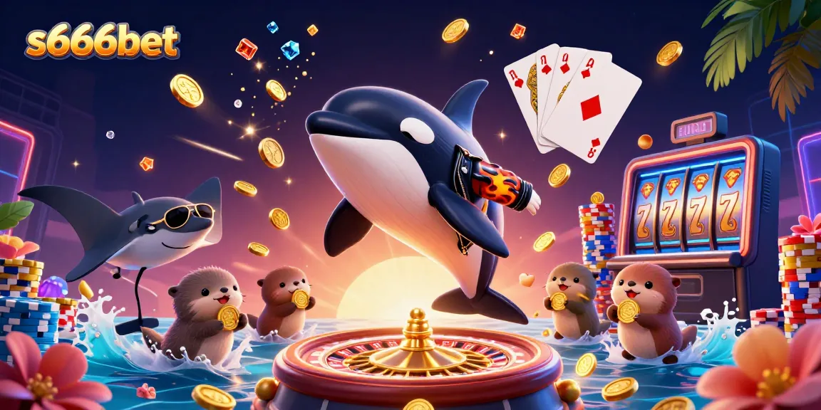 Experience thrilling wins with s666bet featuring colorful characters and casino elements in a dynamic scene.