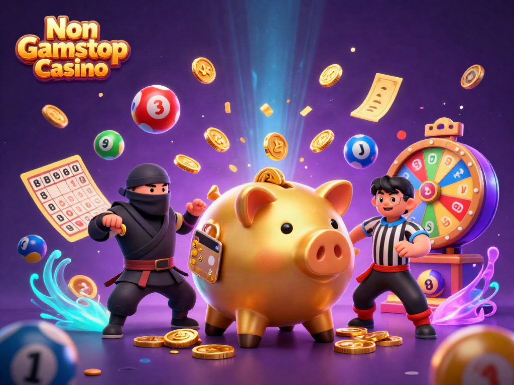 Engage with Non Gamstop Casino through an exciting 3D piggy bank wrestling match packed with colorful casino elements.