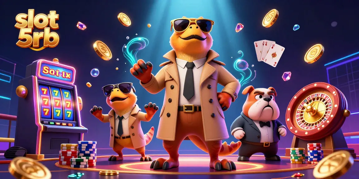Engage with slot 5rb at a vibrant casino scene featuring playful raptors in disguise.