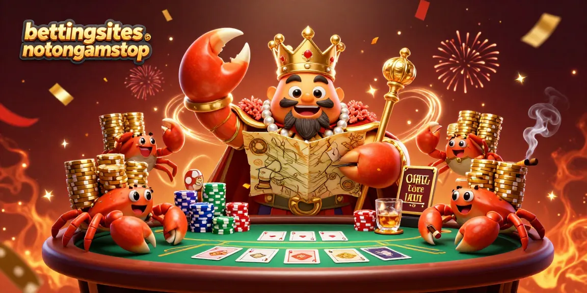Experience the excitement of bettingsitesnotongamstop with a 3D crab emperor ruling over a vibrant casino scene.