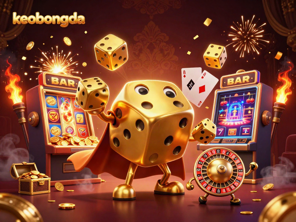 Engage with keobongda's vibrant casino scene filled with golden dice, jackpots, and casino excitement.