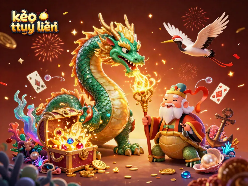 Experience exciting kèo trực tuyến action with dragons and treasure in stunning 3D art.
