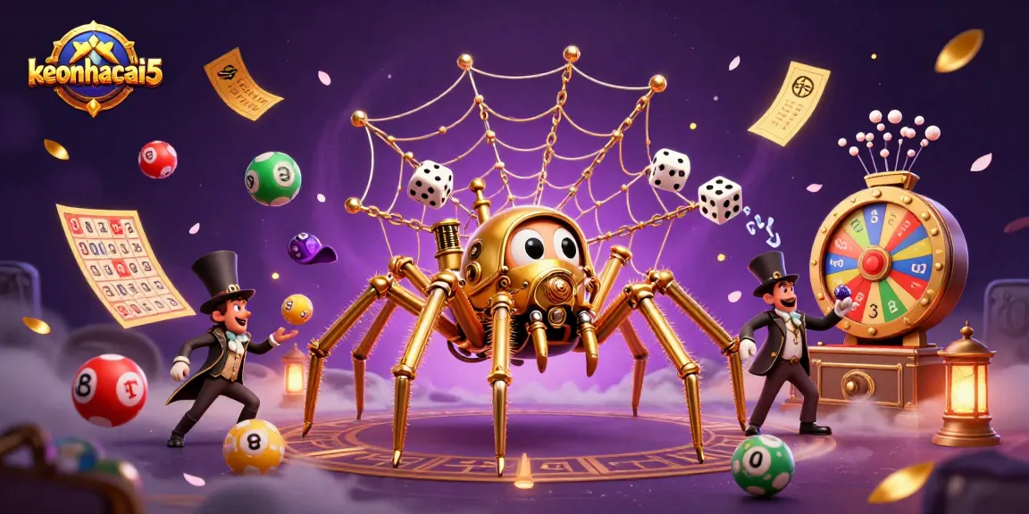 Experience exciting wins with keonhacai5's dynamic lottery scene featuring vibrant elements!