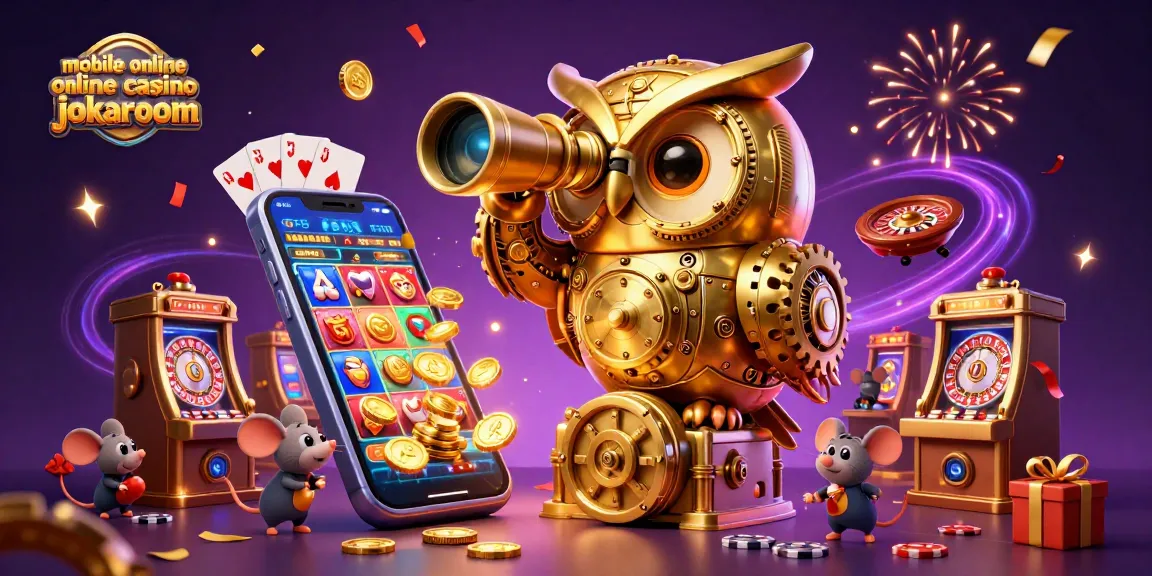 Experience the dynamic magic of mobile online casino jokaroom with vibrant casino elements.